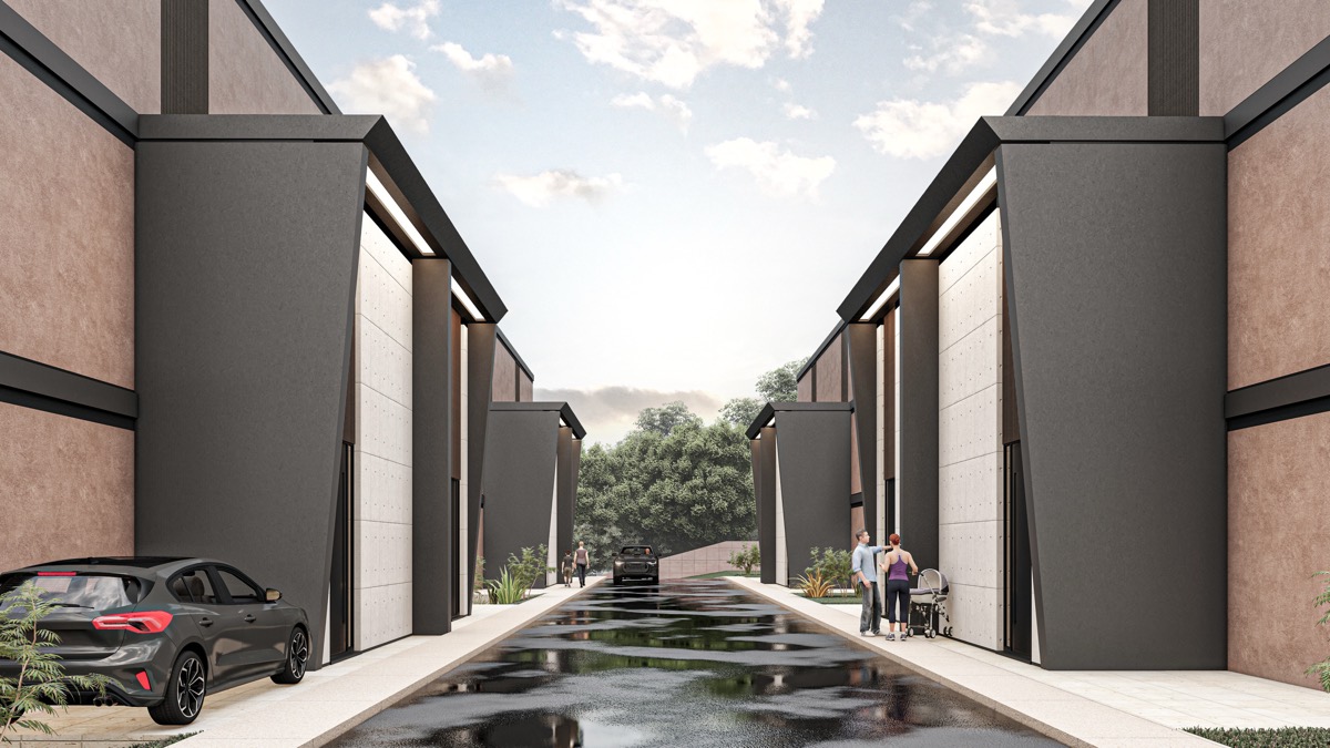 Masland Garden iç yol ve su öğesi